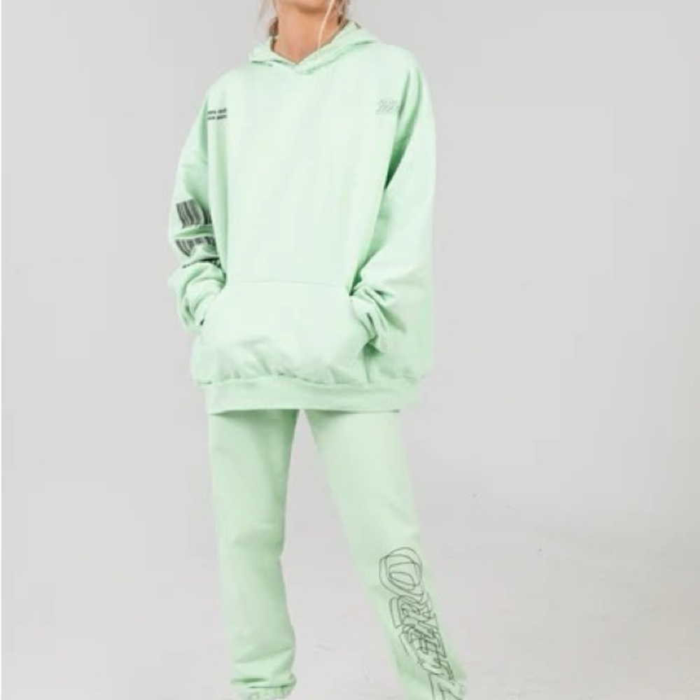 REVOLVE Mint Green Hoodie and Sweatpants Set - Picture 3 of 8